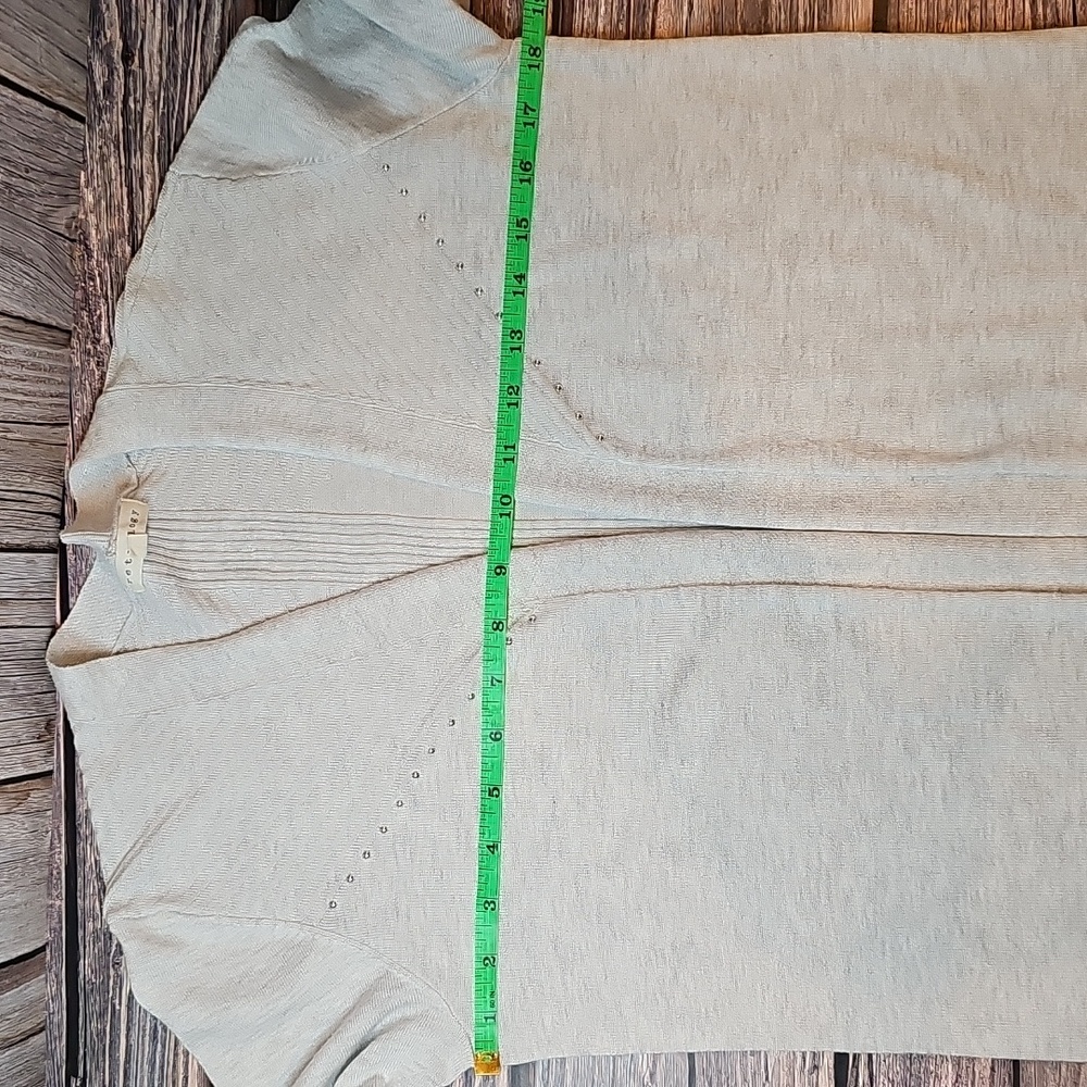NEW RETROLOGY HEATHER GRAY LONG SLEEVE OPEN FRONT GROMMET CARDIGAN - Picture 13 of 16